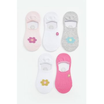 Set de sosete foarte scurte cu model floral - 5 Perechi