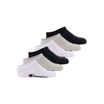 Set de sosete pana la glezna - 6 perechi - Negru - Gri - Alb -