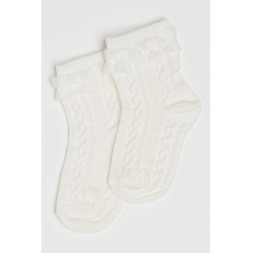 Set de sosete scurte cu insertii din dantela - 2 perechi