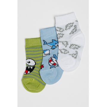 Set de sosete scurte cu model - 3 perechi