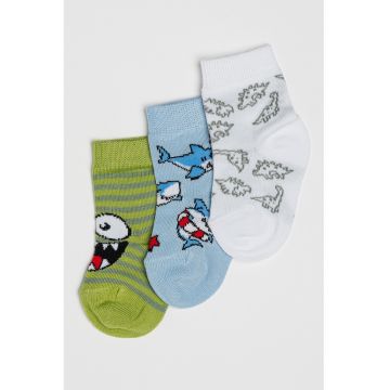 Set de sosete scurte cu model - 3 perechi