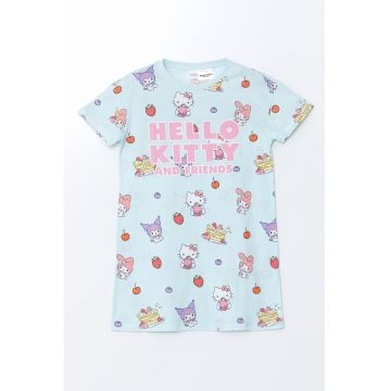 Tricou cu imprimeu cu desene - Alb/Lila/Albastru glaciar