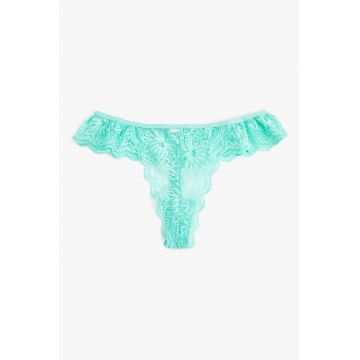 Chiloti tanga cu model floral