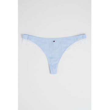 Chiloti tanga din amestec de bumbac cu garnitura de dantela