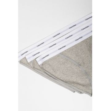 Set de chiloti din amestec de bumbac cu logo in talie - 3 perechi