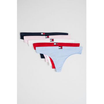 Set de chiloti tanga cu logo - 5 perechi