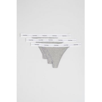 Set de chiloti tanga cu logo in talie - 3 perechi