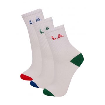 Set de sosete lungi cu varf si calcai contrastante - 3 perechi