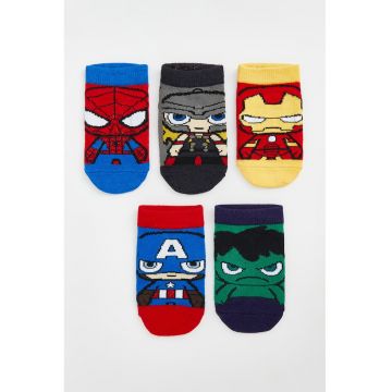 Set de sosete pana la glezna cu imprimeu Marvel - 5 perechi