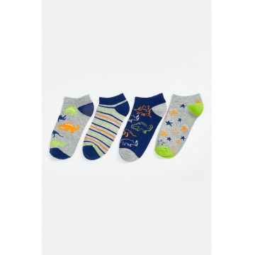 Set de sosete scurte cu imprimeu - 4 perechi