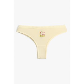 Slip brazilian cu imprimeu text