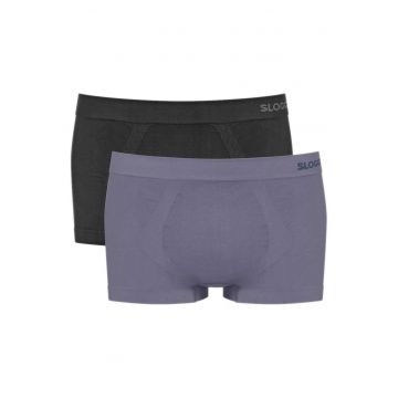 Lenjerie intima barbati -  model Go Smooth - set 2 perechi - bumbac organic - violet/negru