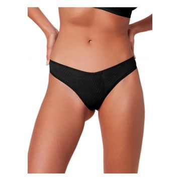 Lenjerie intima dama -  Snur brazilian - talie inalta - dantela - design de plasa - culoare neagra