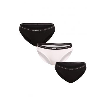 Set 3 chiloti dama  confortabili - alb/negru - bumbac