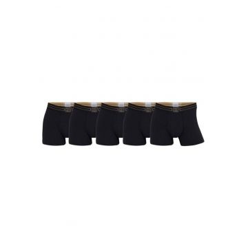 Set 5 perechi boxeri barbati  Bumbac/Elastan - Negru
