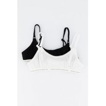 Set de sutiene 2 piese cu bretele ajustabile - Alb - Negru -