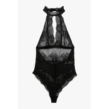 Body de dantela cu model floral
