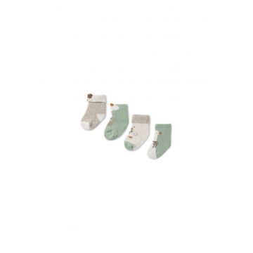 Set 4 perechi de sosete baieti -  304315503 - Bumbac/Poliamida - Multicolor