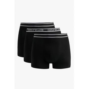 Set de boxeri din amestec de bumbac cu imprimeu text - 3 perechi