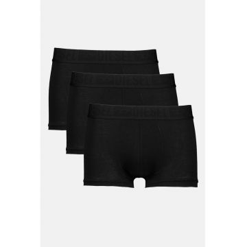 Set de boxeri din amestec de lyocell cu logo - 3 perechi - Negru