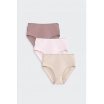 Set de chiloti din amestec de bumbac cu talie inalta - 3 perechi