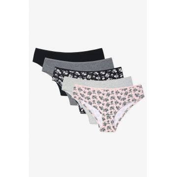 Set de chiloti hipster cu model - 5 perechi