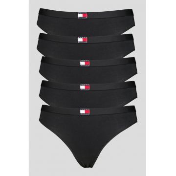 Set de chiloti tanga cu logo - 5 perechi