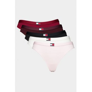 Set de chiloti tanga cu logo - 5 perechi
