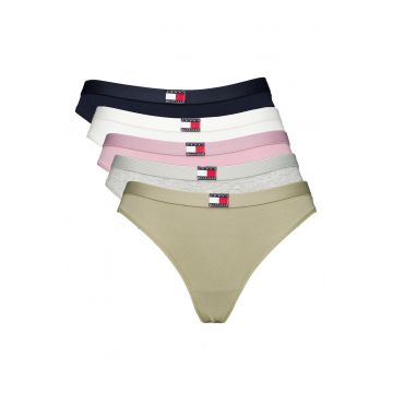 Set de chiloti tanga cu logo - 5 perechi