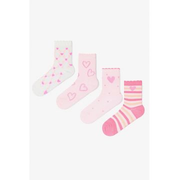 Set de sosete lungi cu inima - 4 perechi