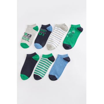 Set de sosete pana la glezna cu modele variate - 7 perechi