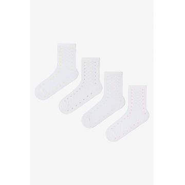 Set de sosete scurte cu detalii cu buline - 4 perechi