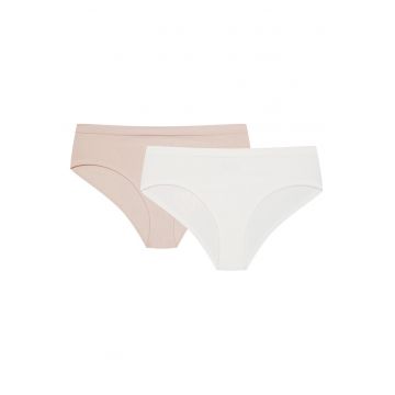 Chiloti cu talie inalta Bait  set de 2 perechi crem - bej