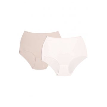Chiloti cu talie inalta Bump  set din 2 crem - bej