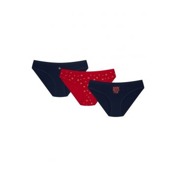 Chiloti dama albastru-rosu set de 3 perechi Mi-Mi