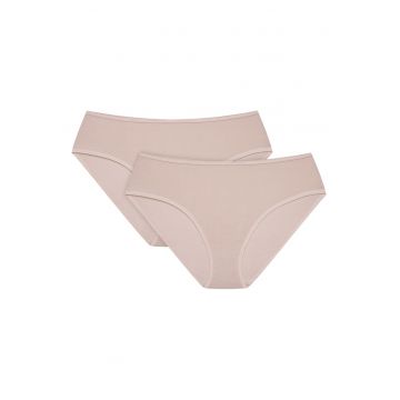 Chiloti dama cu talie inalta Blue  set de 2 perechi Bej