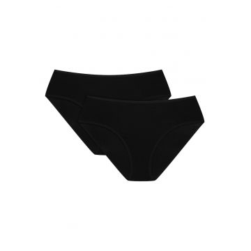 Chiloti dama cu talie inalta Blue  set de 2 perechi Negru