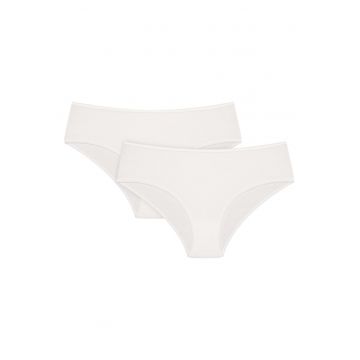 Chiloti dama hipster Blue  set de 2 perechi Alb