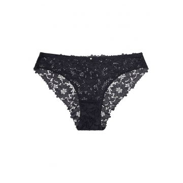 Chiloti dama Lollipop -  Bumbac/Dantela - Negru