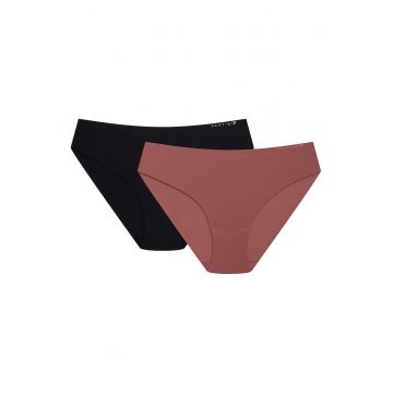 Chiloti figi dama - set de 2 perechi maro-roz Peachy