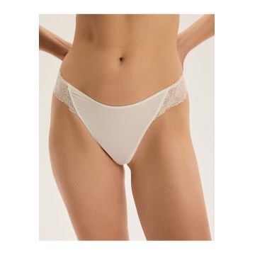 Chiloti tanga Alb Crem Century
