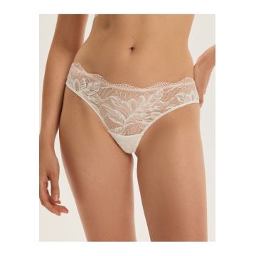 Chiloti tanga Alb crem Kavi