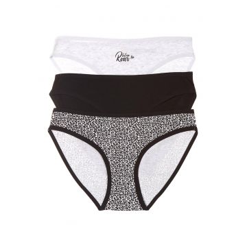 Set 2 perechi de chiloti Mi-Mi - Esotiq - Bumbac - pentru femei - Gri/Negru