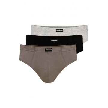 Chiloti barbati Classic  set de 3 perechi negru - grafit XXL