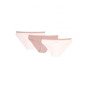 Chiloti dama set de 3 perechi Mi-Mi  roz - crem Chiloti dama set de 3 perechi Mi-Mi  roz - crem