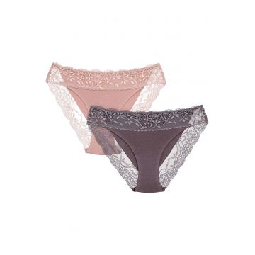 Chiloti Patri set de 2  roz grafit Chiloti Patri set de 2  roz grafit