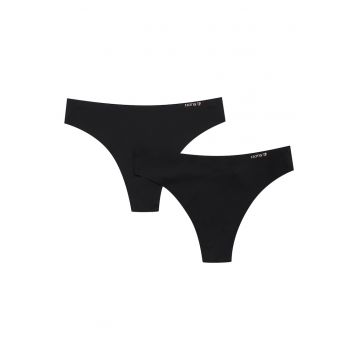Chiloti tanga dama  set de 2 perechi - negru - poliamida - croiala maternitate - Chiloti tanga dama  set de 2 perechi - negru - poliamida - croiala maternitate -