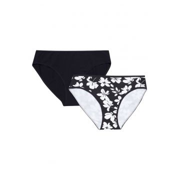 Set 2 perechi de chiloti dama - Asotiq - Bumbac - Negru/Alb Set 2 perechi de chiloti dama - Asotiq - Bumbac - Negru/Alb