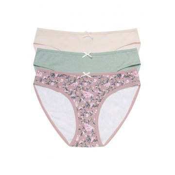 Set 3 perechi de chiloti Mi-Mi -  Bumbac - pentru femei - Multicolor - 5903972018682 Set 3 perechi de chiloti Mi-Mi -  Bumbac - pentru femei - Multicolor - 5903972018682