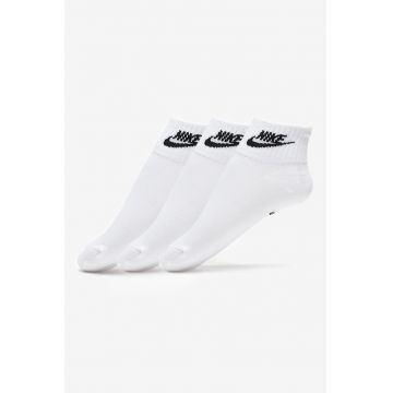 Set de sosete scurte unisex cu logo Essential - 3 perechi - Alb/Negru